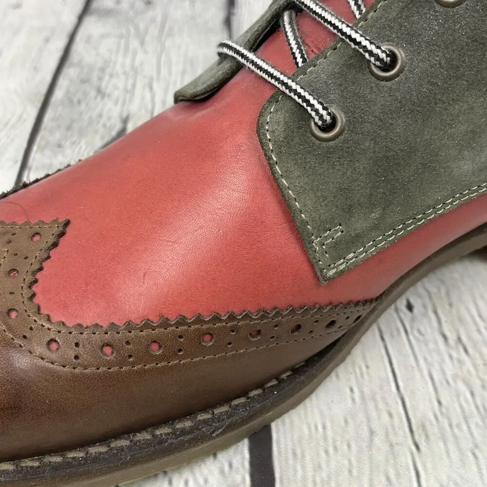 Moods of Norway Haugesund Ankle Boots Mens 11 EU 44 Color block Wingtip Leather